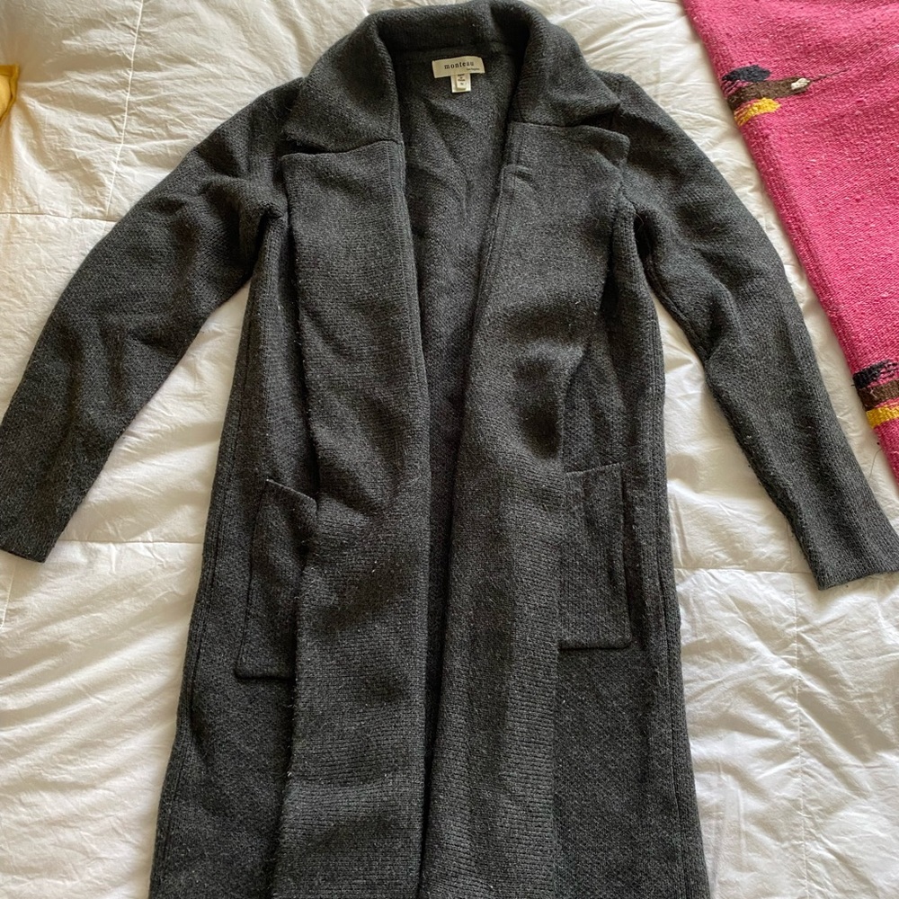 Monteau charcoal sweater blazer Size Small